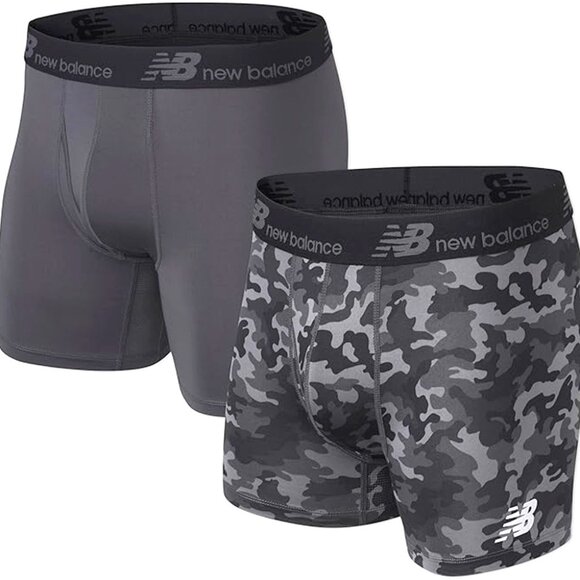 New Balance Dry And Fresh Performance 6" Boxer Briefs 2 PK - NB1005-2 (051N, SM) - Picture 1 of 1